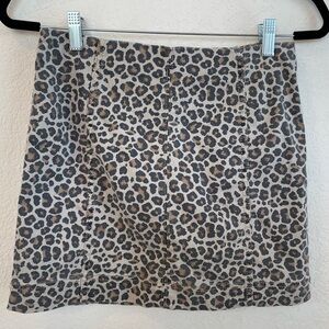 Jolt Leopard Denim Mini Skirt Size 28